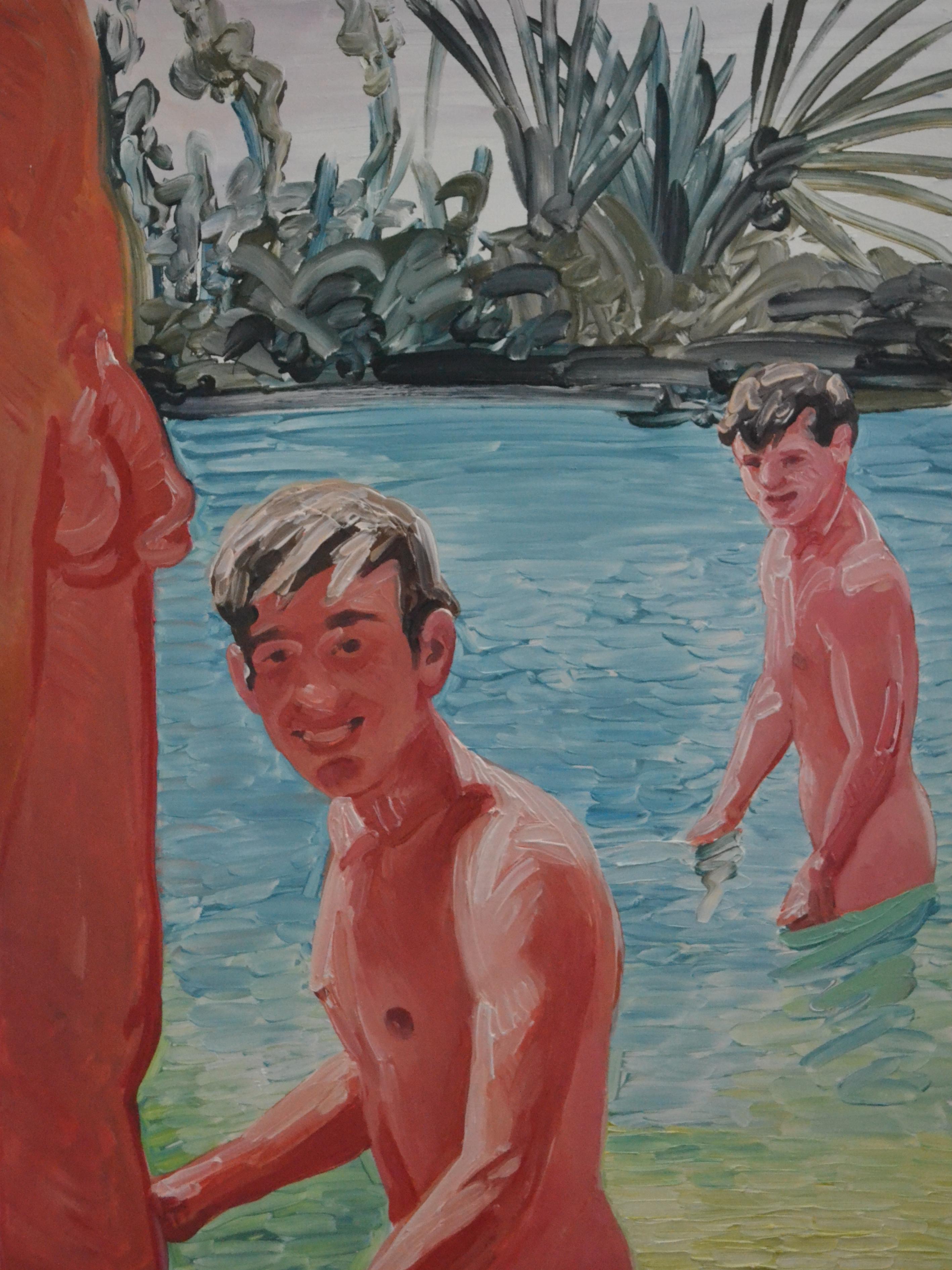 Summer 6 - Contemporary Expressive, Figurative Oil Painting, Male Nude Series