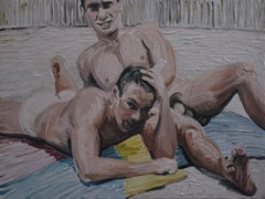 Summer 7 - Contemporary Expressive, Figurative Oil Painting, Male Nude Series