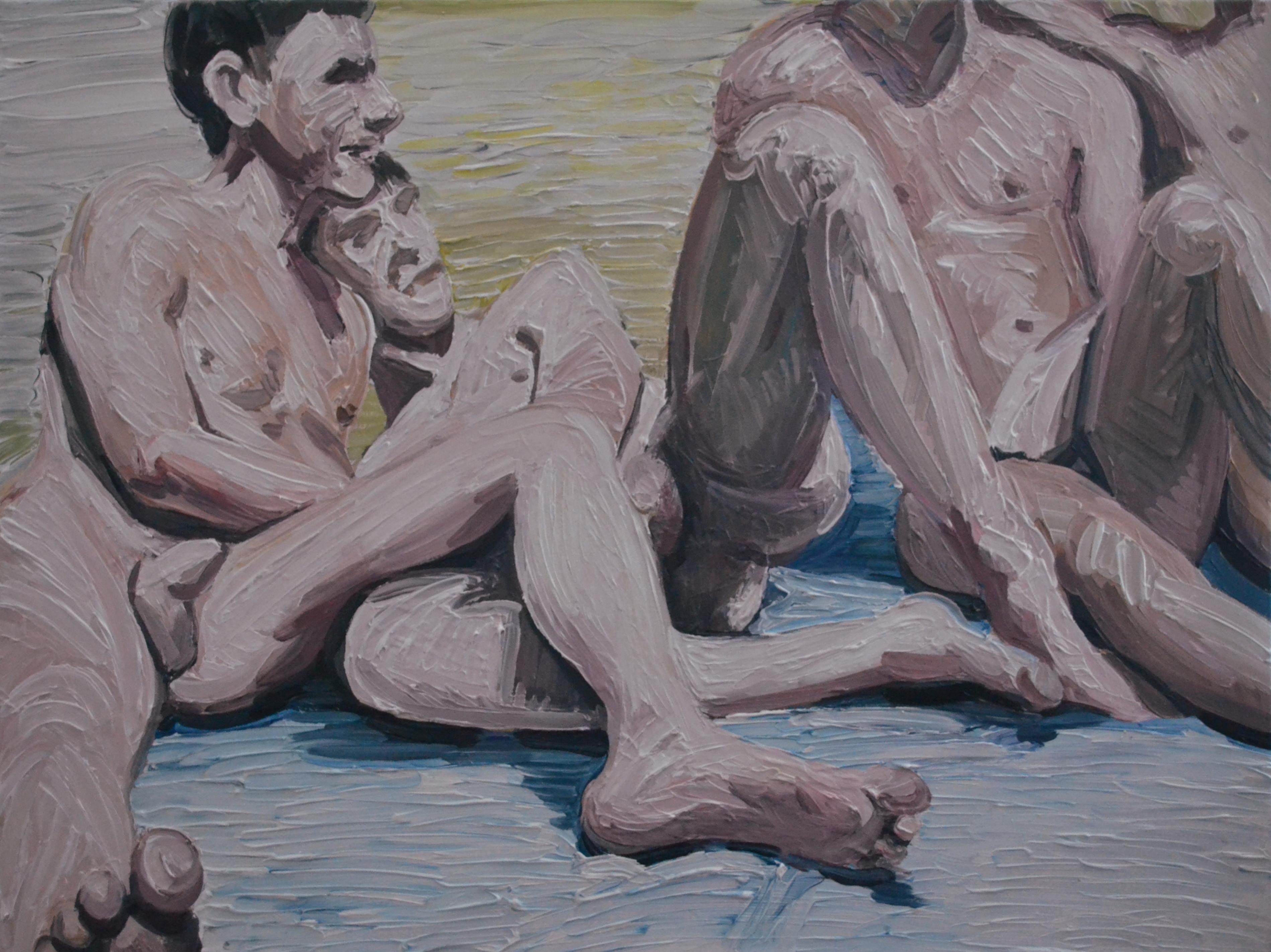 Summer 8 - Contemporary Expressive, Figurative Oil Painting, Male Nude Series