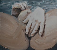 The Origin - Contemporary Expressive, Figurative Oil Painting, Male Nude Series (L'origine - peinture à l'huile contemporaine expressive, figurative, série de nus masculins)