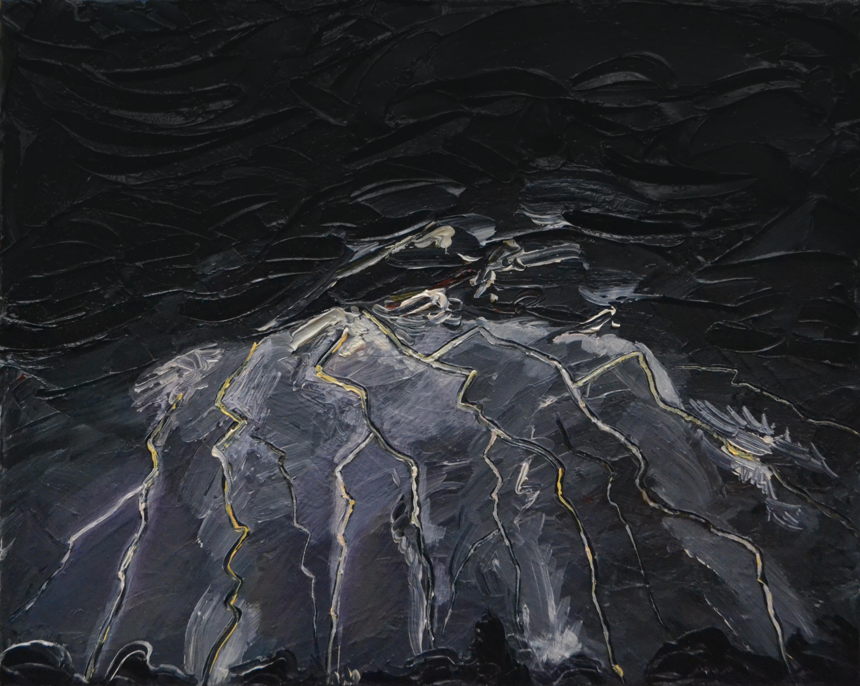 Bartosz Kolata Figurative Painting -  Thunderstorm -  Contemporary Expressive Nature Oil Painting