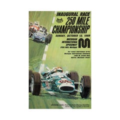 Affiche originale de Van Voorhis en 1968 - Inauguration de la course 250 Mile Championship