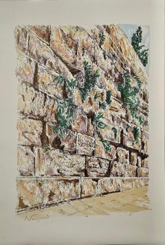 Baruch Nachshon Jérusalem Mur occidental Kotel Judaica Lithographie Art israélien