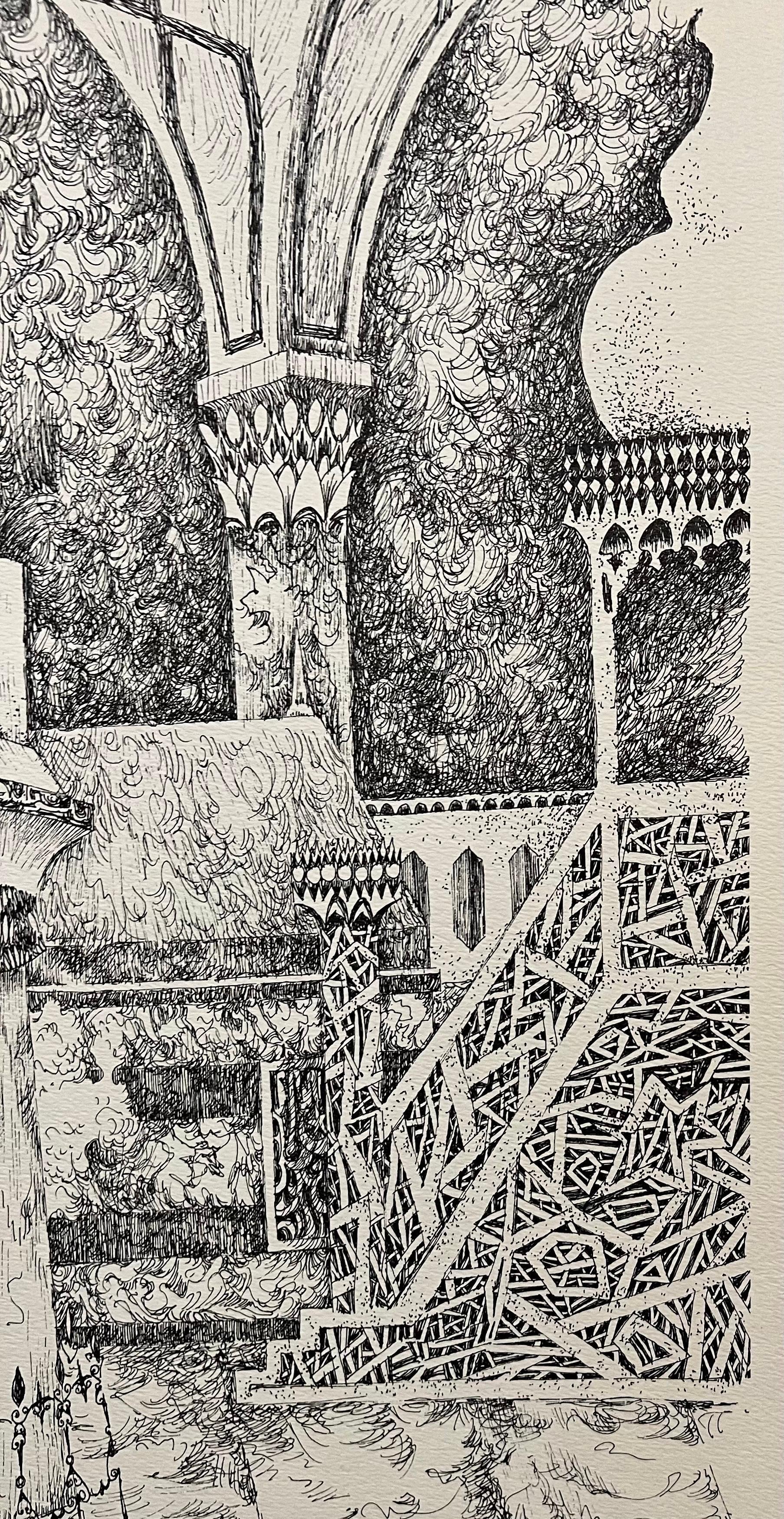 Grotta di Machpela Chevron 1969 Litografia ebraica israeliana Baruch Nachshon Arte Chabad in vendita 4