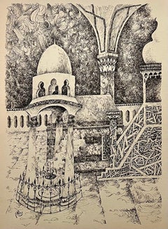 Machpela Cueva Chevron 1969 Israelí Judaica Litografía Baruch Nachshon Arte Jabad