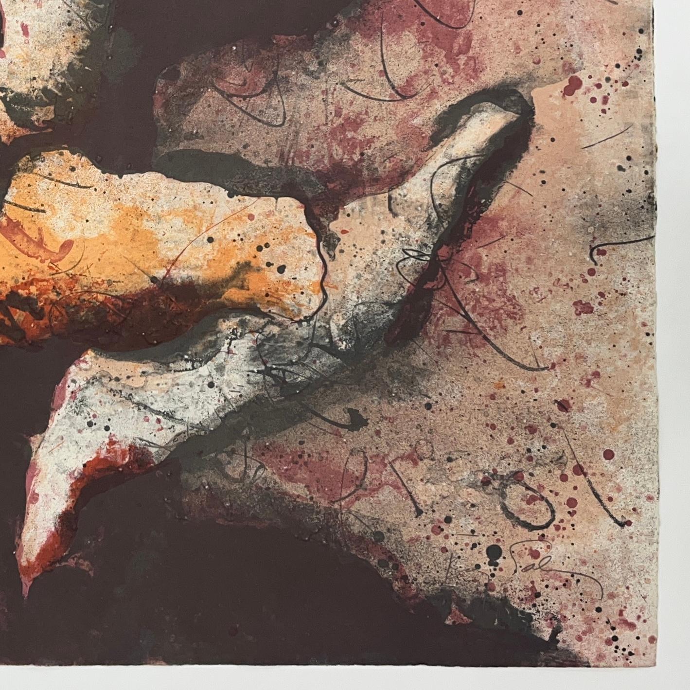 BARUJ SALINAS Cuban 1978 signed original A/P Artist Proof lithograph abstract n1 - Print by Baruj Salinas