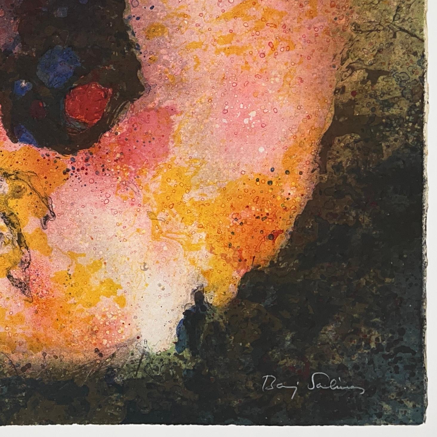 BARUJ SALINAS Cuban 1977 signed original A/P Artist Proof lithograph abstract n4 - Print by Baruj Salinas