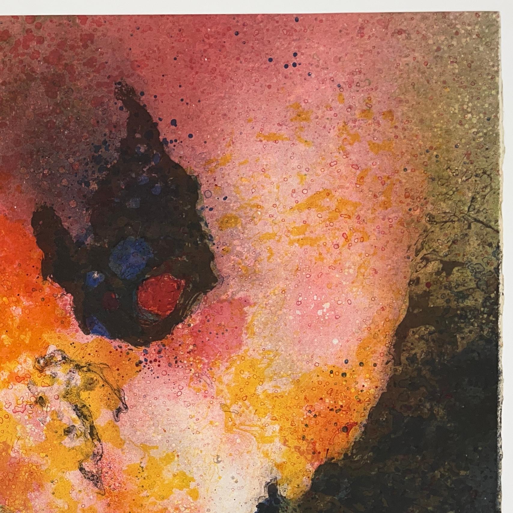 BARUJ SALINAS Cuban 1977 signed original A/P Artist Proof lithograph abstract n4 For Sale 1