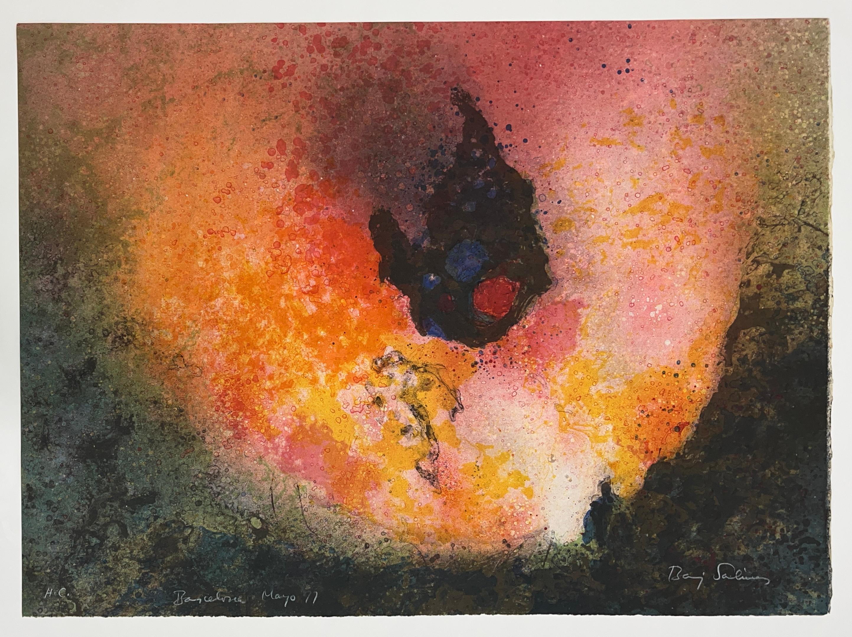 Baruj Salinas Abstract Print - BARUJ SALINAS Cuban 1977 signed original A/P Artist Proof lithograph abstract n4