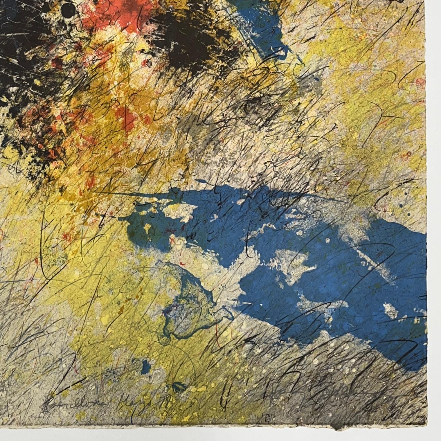 BARUJ SALINAS Cuban 1978 signed original A/P Artist Proof lithograph abstract n3 - Abstract Print by Baruj Salinas