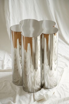 Barvinok Silver Table in Stainless Steel by Furn Object