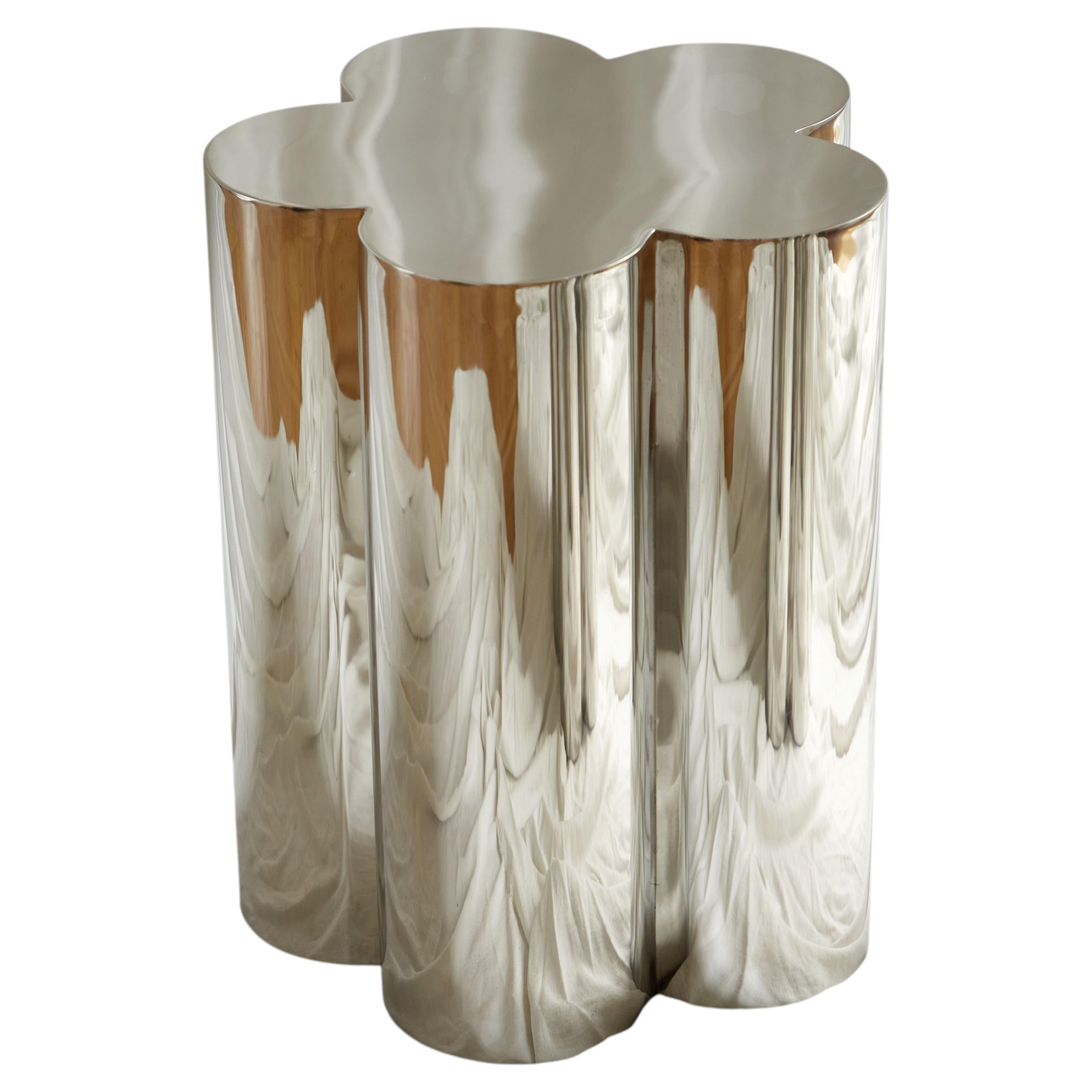 Barvinok Silver Table in Stainless Steel by Furn Object