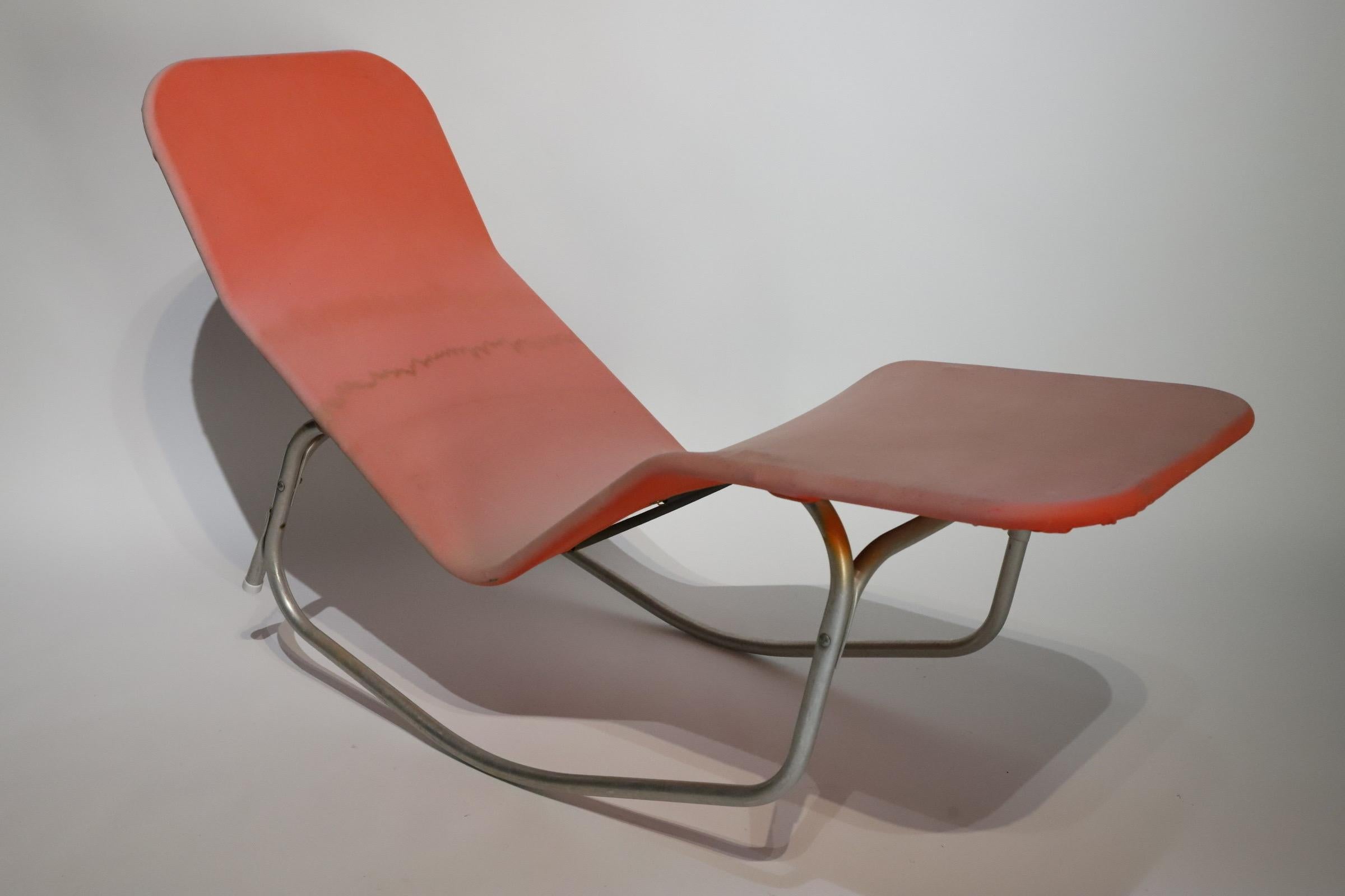 Barwa' lounge chair by Edgar Bartolucci for Barwa Associates. Sold with thought to be original sling. 

(New slings available online in a variety of colors).