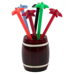 Barware Cocktail Barile tartaruga in lucite e agitatori multicolore