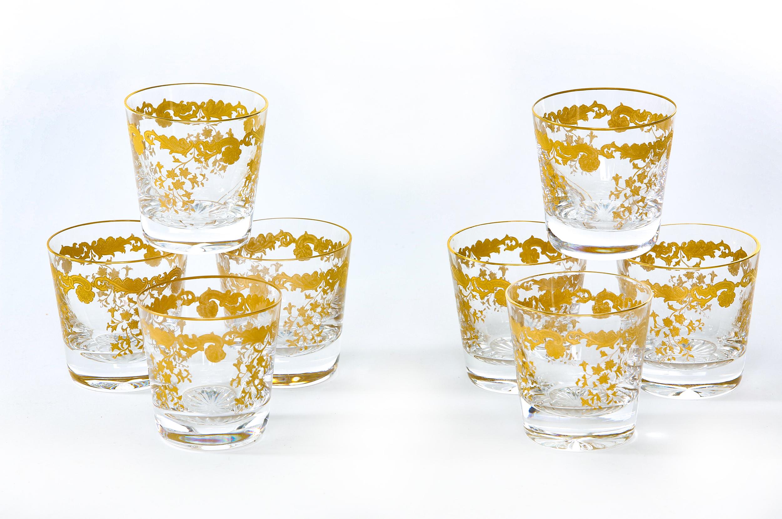 French Barware Crystal & Gold Whiskey Service