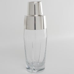 Barware Shaker da cocktail Martini in cristallo e piastra d'argento