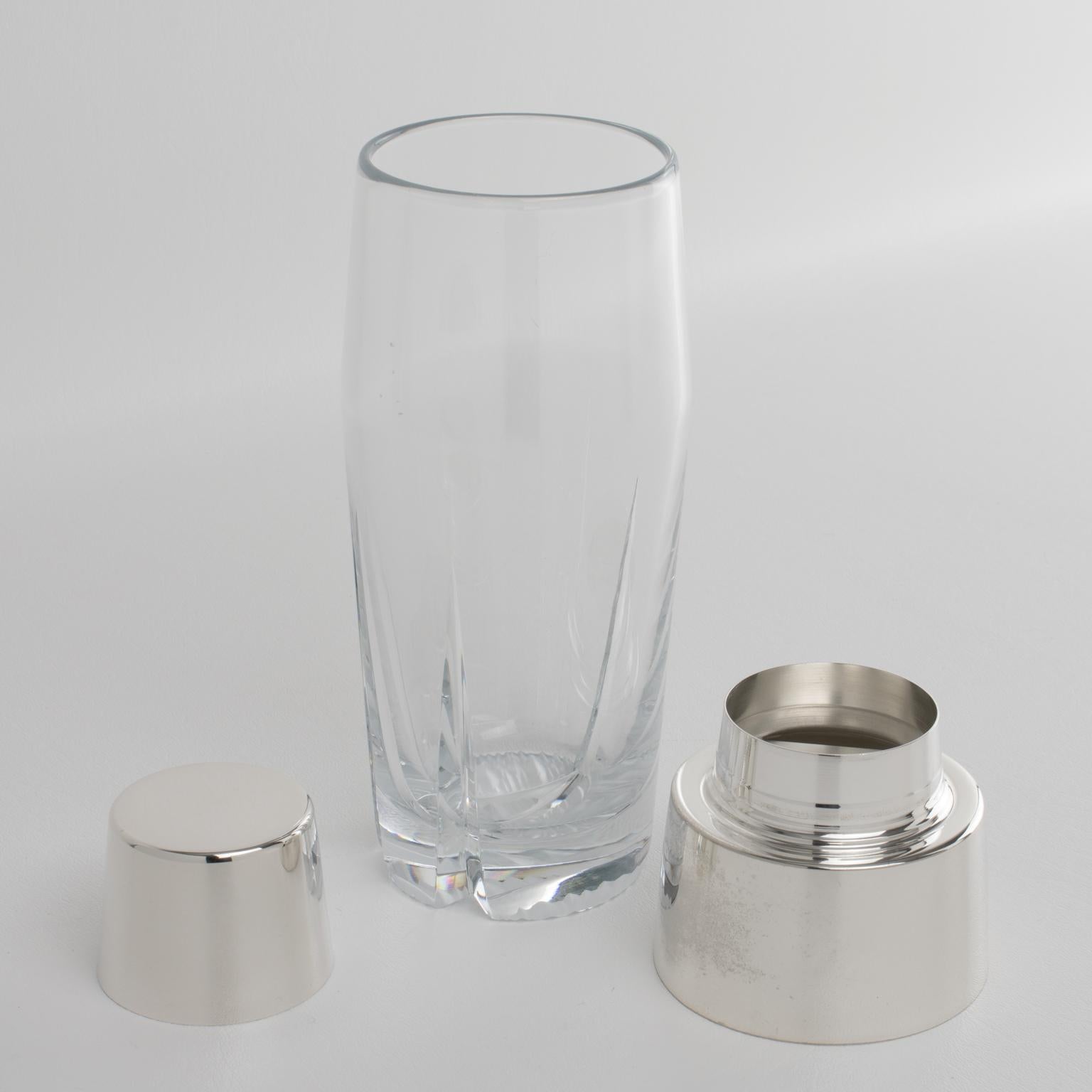 Cubertería Coctelera Martini Placa de Plata y Cristal Italiano en venta