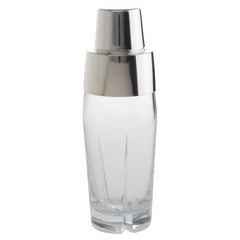 Barware Silver Plate and Crystal Martini Cocktail Shaker
