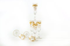 Barware / Tableware Crystal / Gold Flute Service