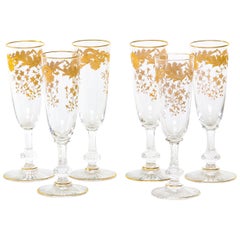 Barware / Tableware Crystal / Gold Flute Service