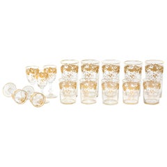 Barware / Tableware Crystal / Gold Service