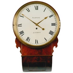 Barwise, London a Late George III Period Mahogany Drop Dial Wall Clock