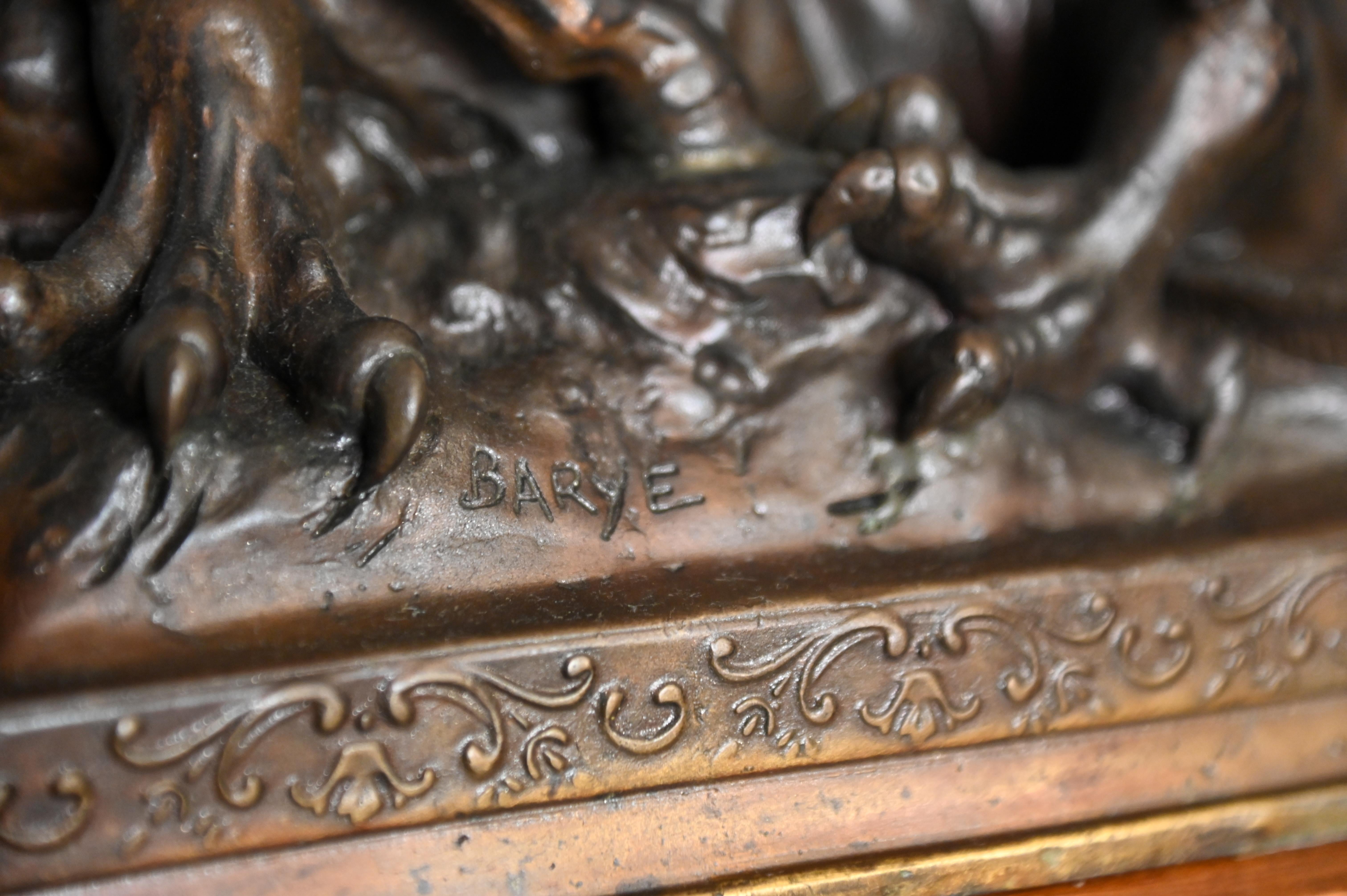 Barye Antoine-Louis Bronze of St. Michael Fighting the Dragon 7
