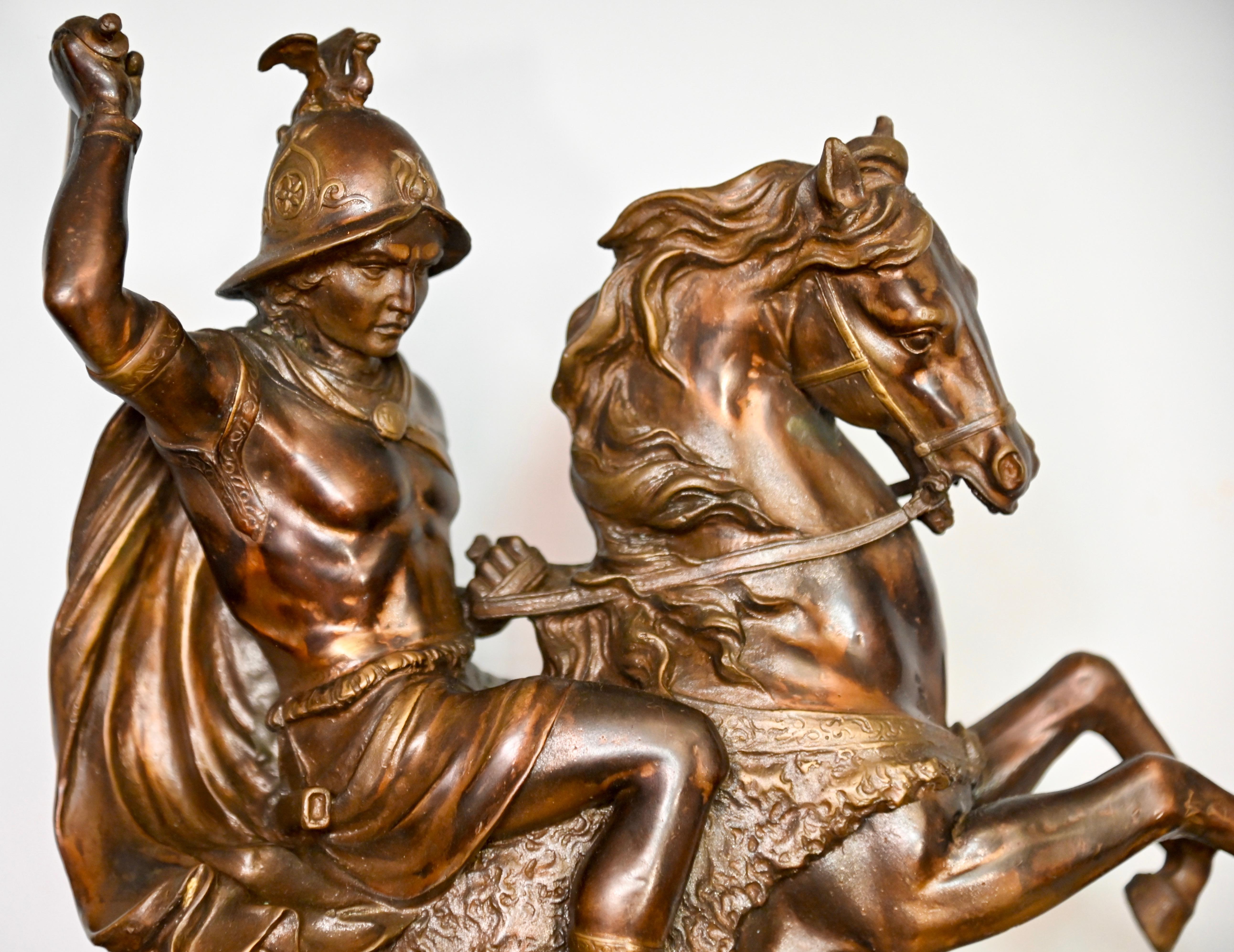 Barye Antoine-Louis Bronze of St. Michael Fighting the Dragon 1
