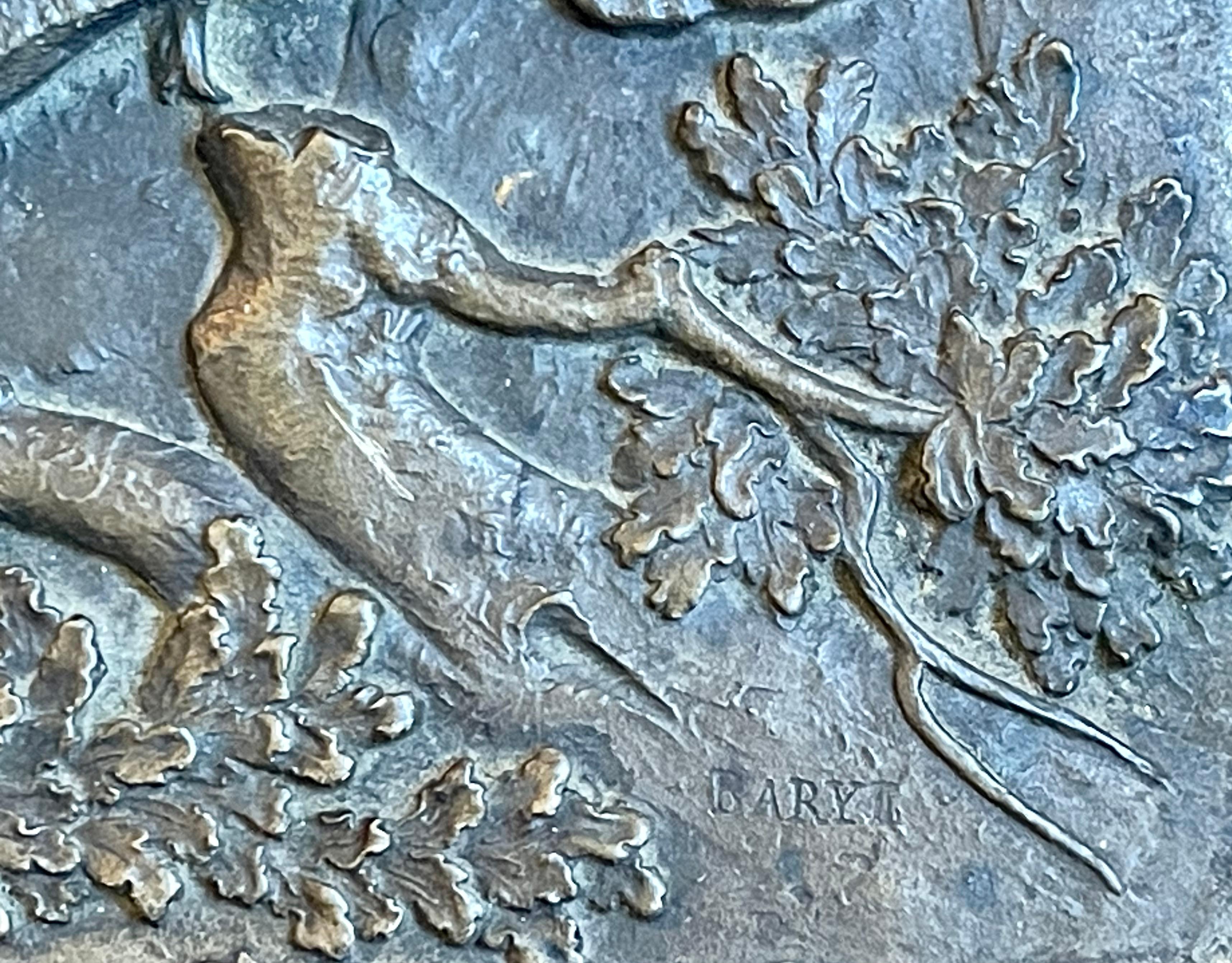 BARYE - Bronze Bas Relief, White-tailed Deer In Good Condition For Sale In Beaune, FR