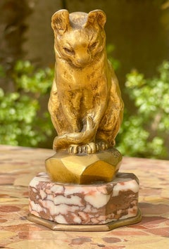 Barye - Bronze, sitzende Katze
