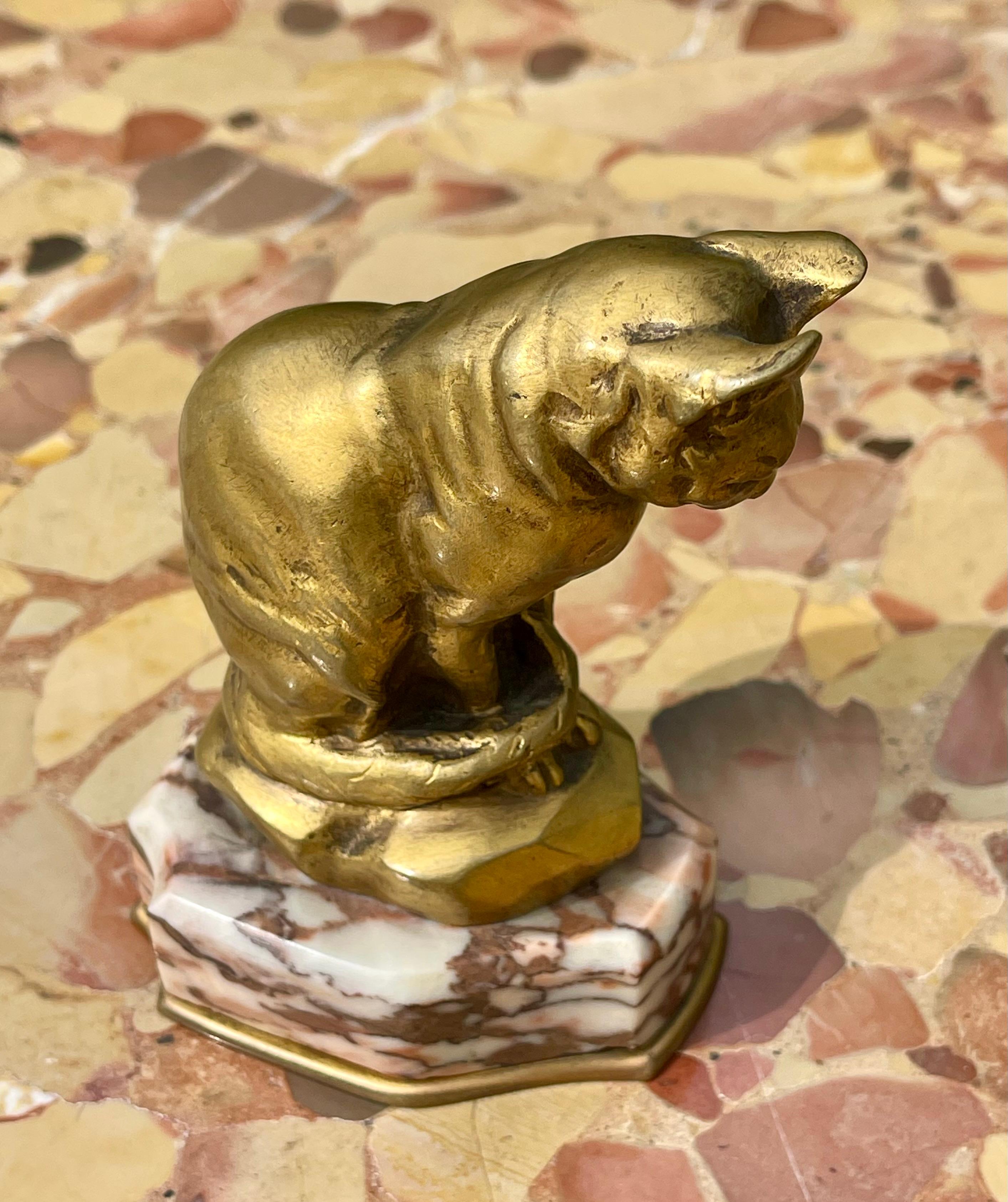 Barye - Bronze, Seated Cat en vente 3