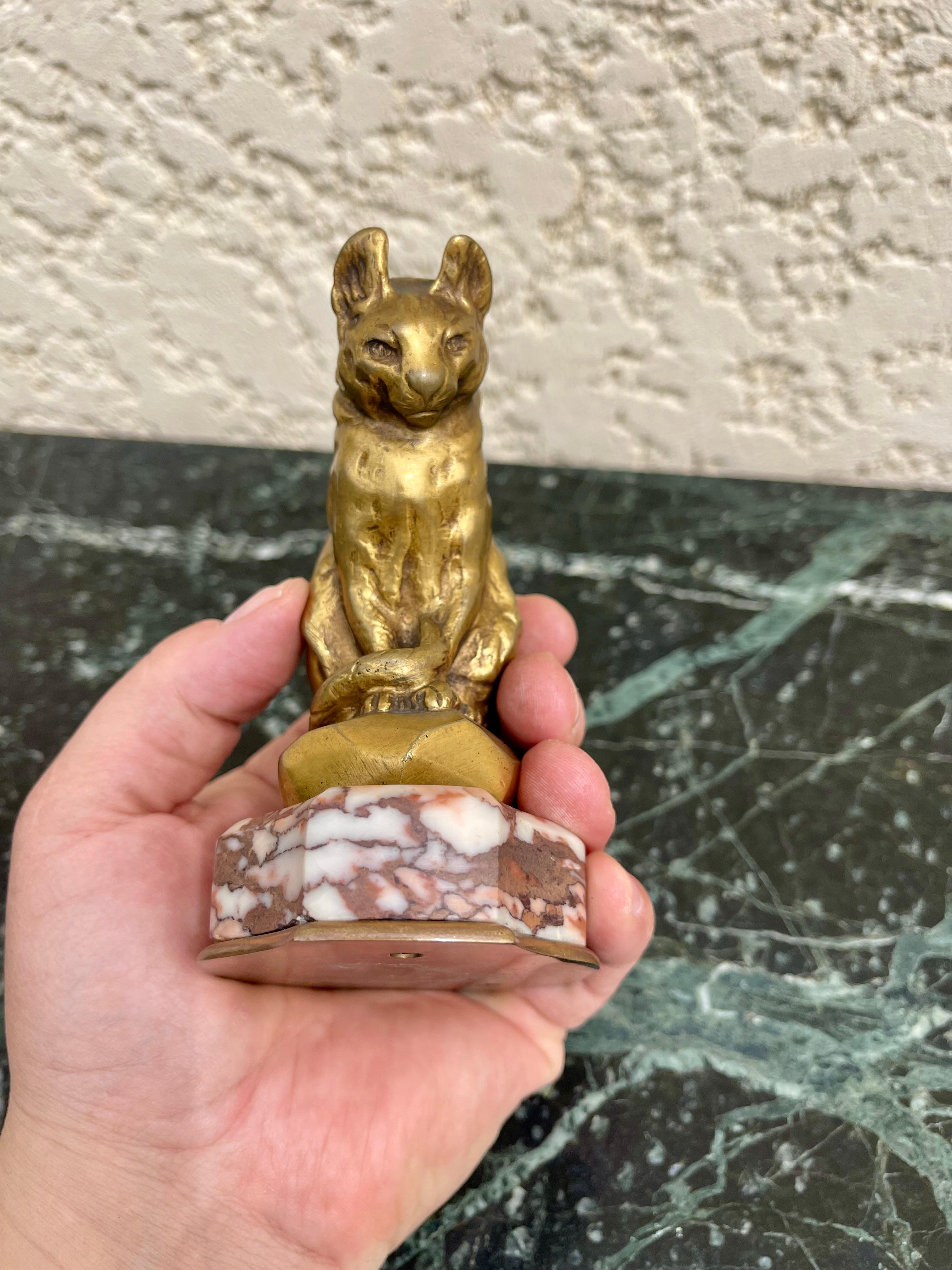 Barye - Bronze, Seated Cat en vente 4