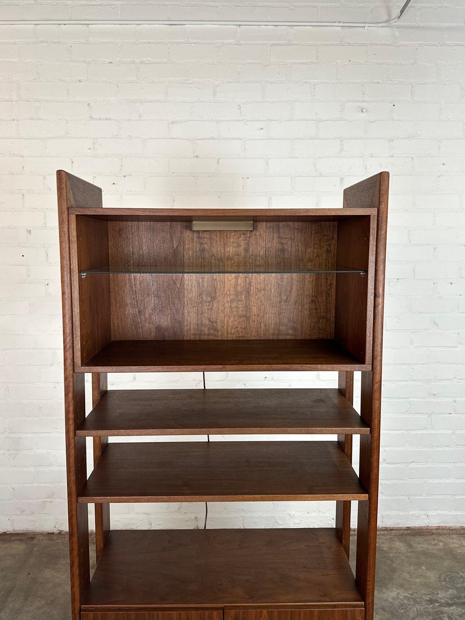 Mid-Century Modern Barzilay style free standing bookcase #1 For Sale