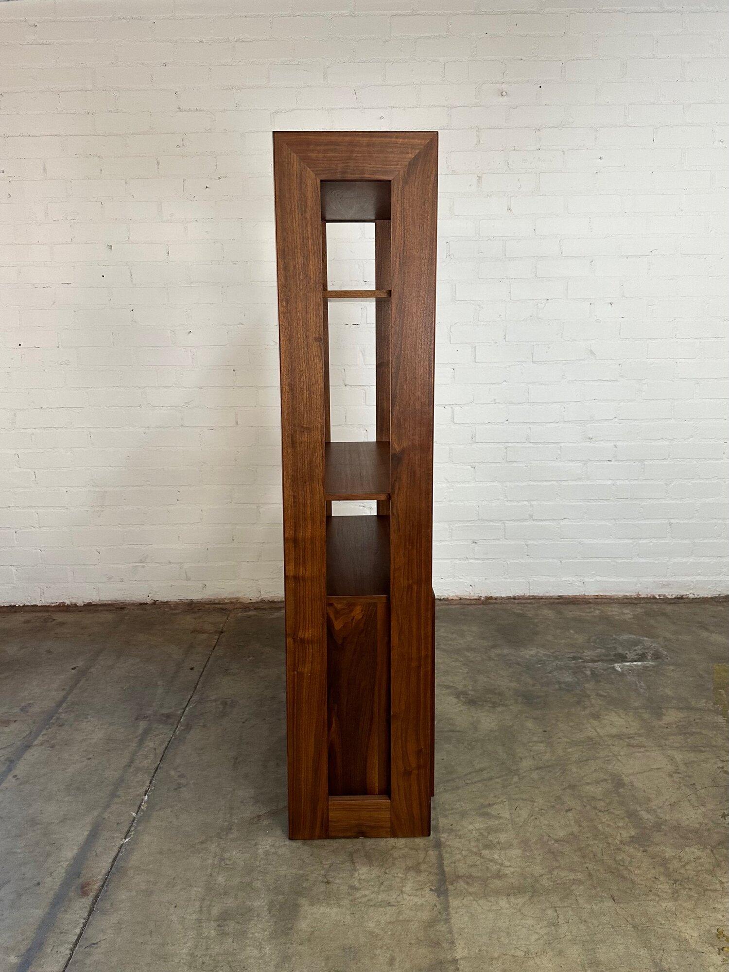 Walnut Barzilay style free standing bookcase #2 For Sale