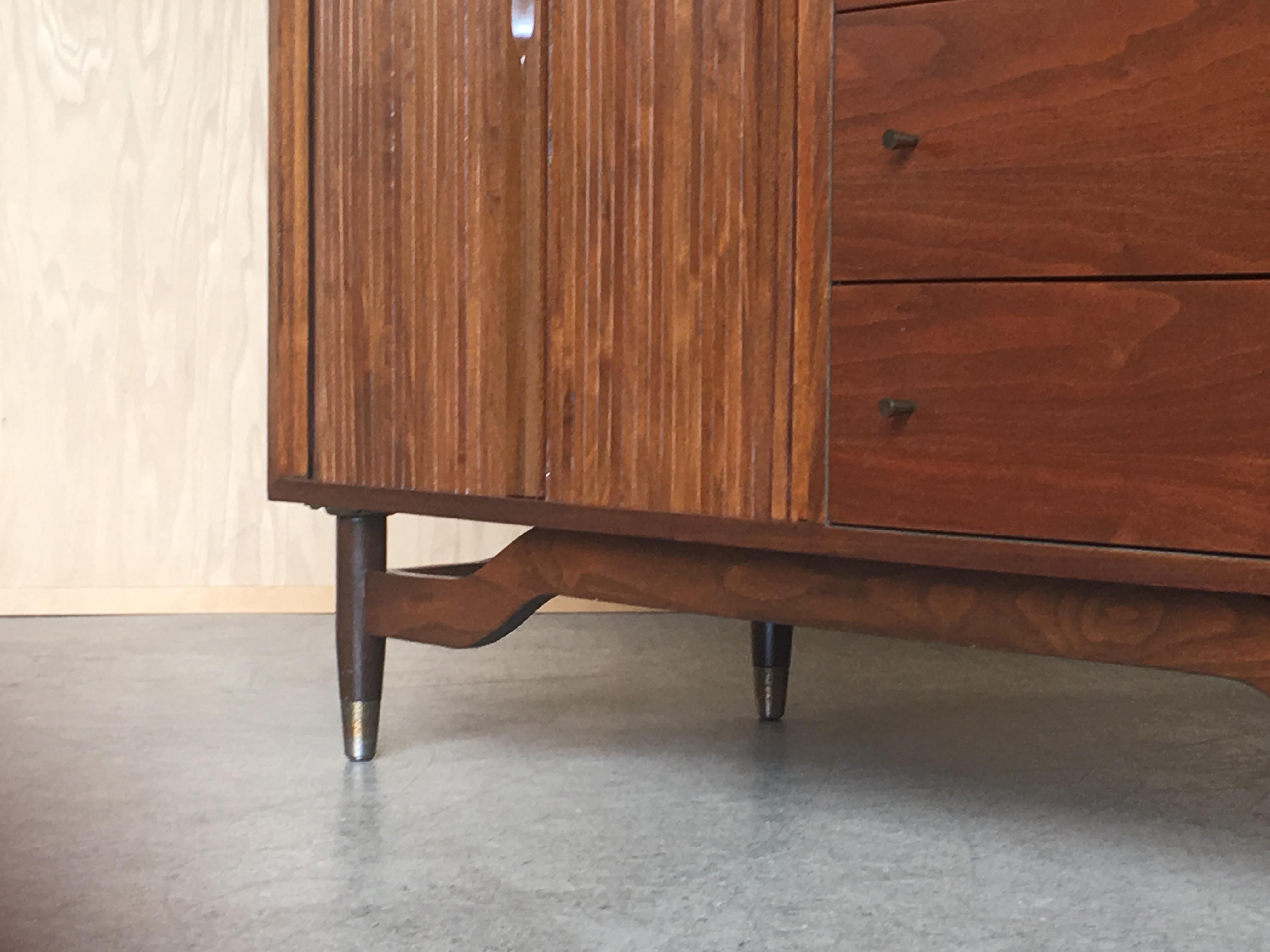 Mid-Century Modern Barzilay Tambour Door Credenza