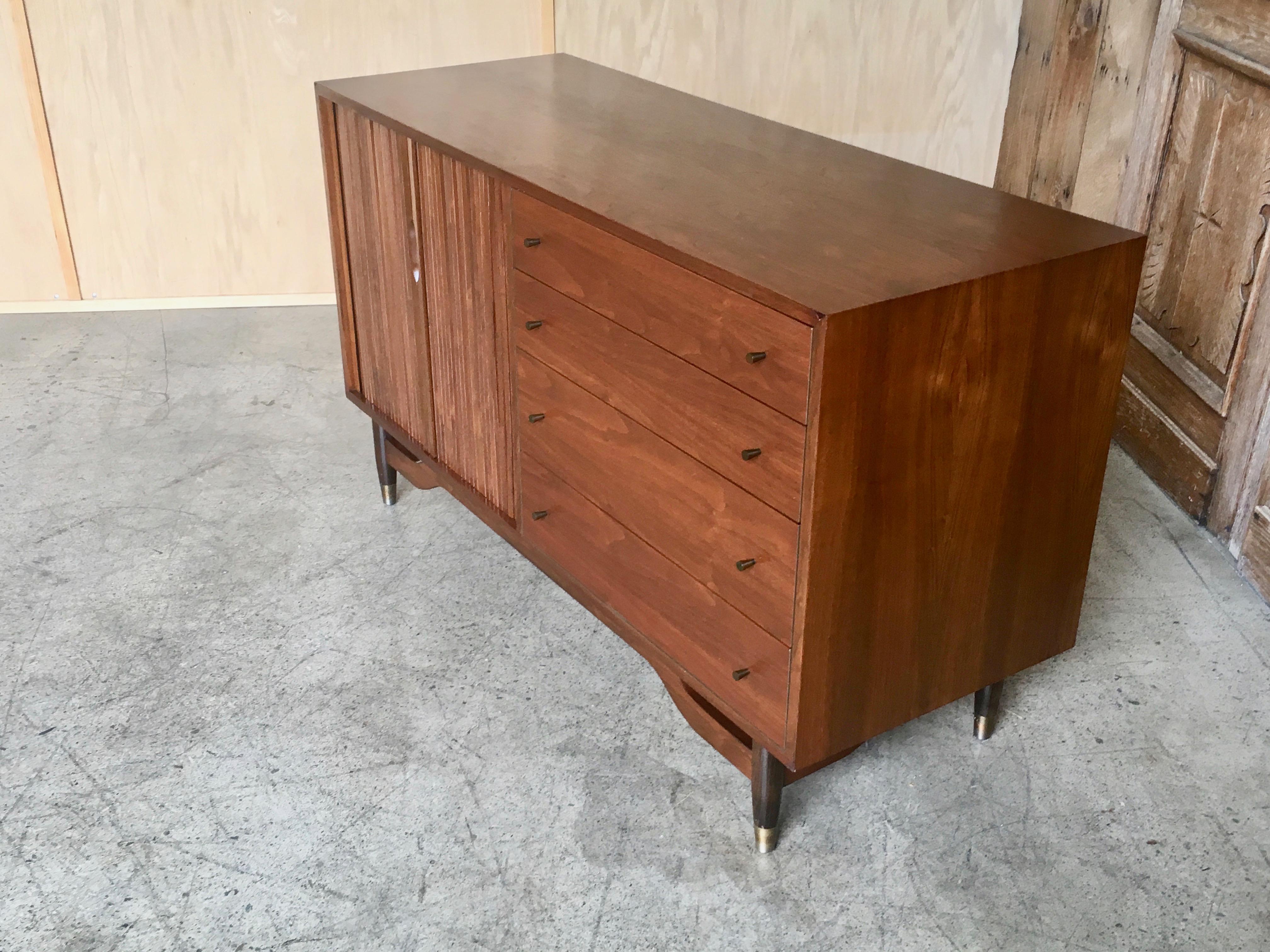 Barzilay Tambour Door Credenza In Good Condition In Denton, TX