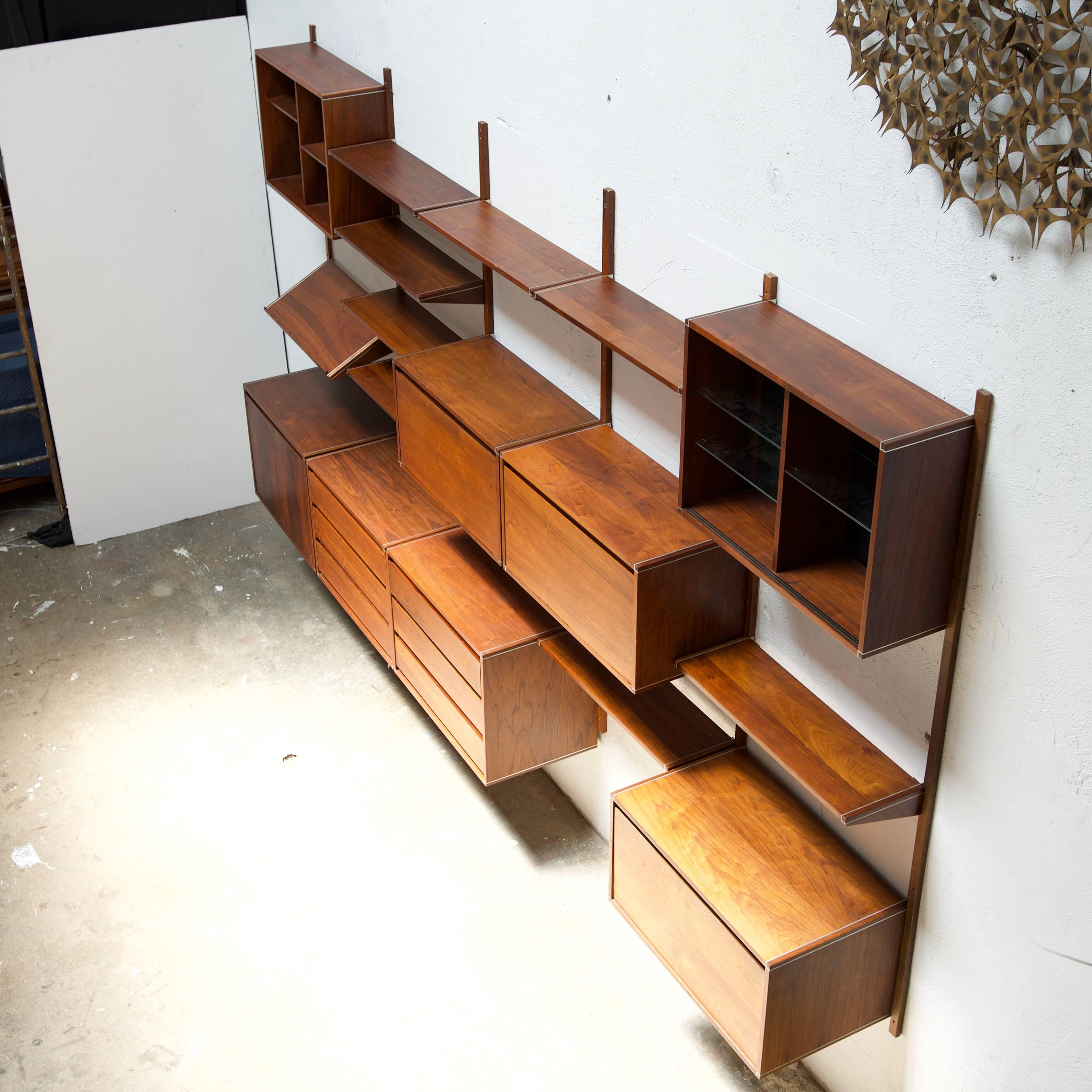 Modern Barzilay Walnut Wall Unit