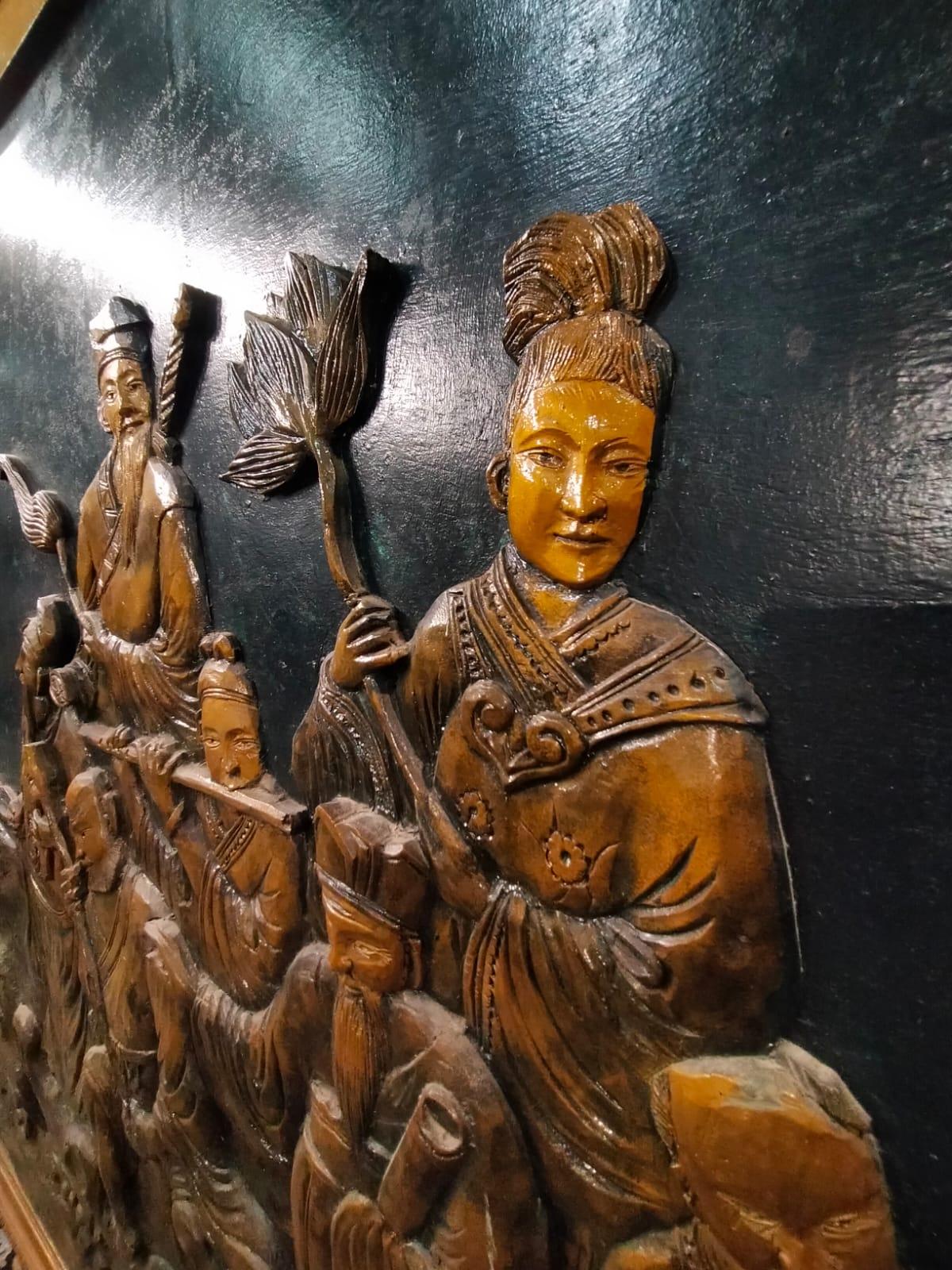 Bas-relief China, 1900 the Eight Immortals and the 