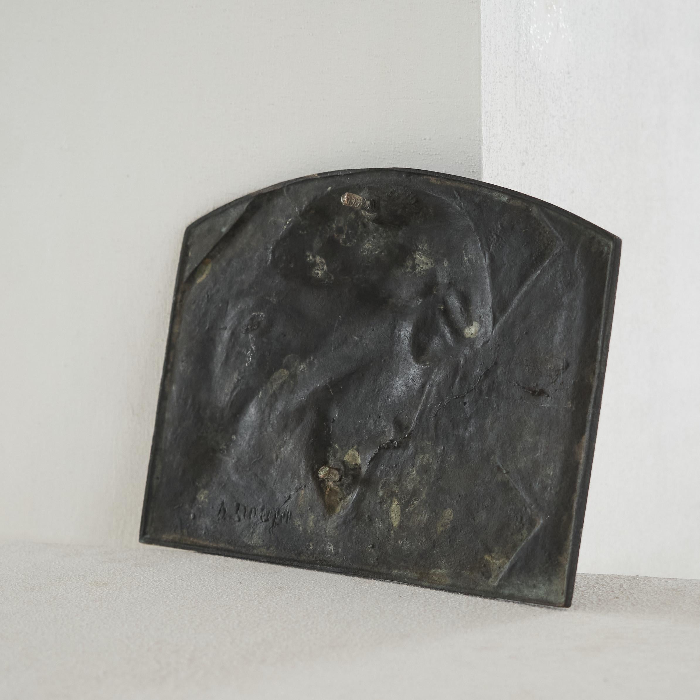 Bronzo Bassorilievo 'Cristo con corona di spine' in bronzo fuso dell'inizio del XX secolo in vendita