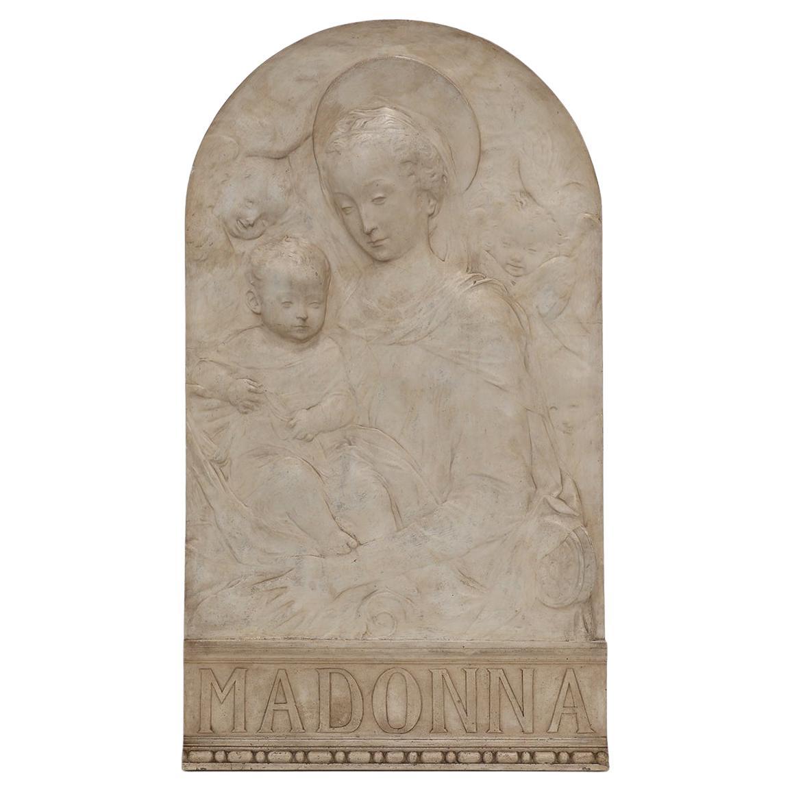 Bassorilievo in stucco di Madonna con bambino di Antonio Rossellino, Italia, 1880 ca. in vendita