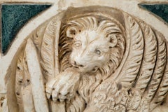 Bas-Relief Italian Marble " ROMAN LION  " 18th Century