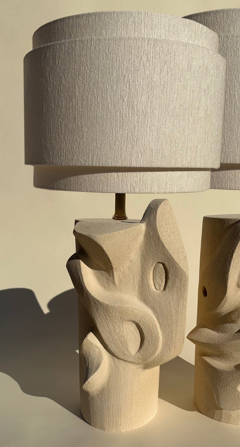 Bas Relief Table Lamp by Olivia Cognet For Sale
