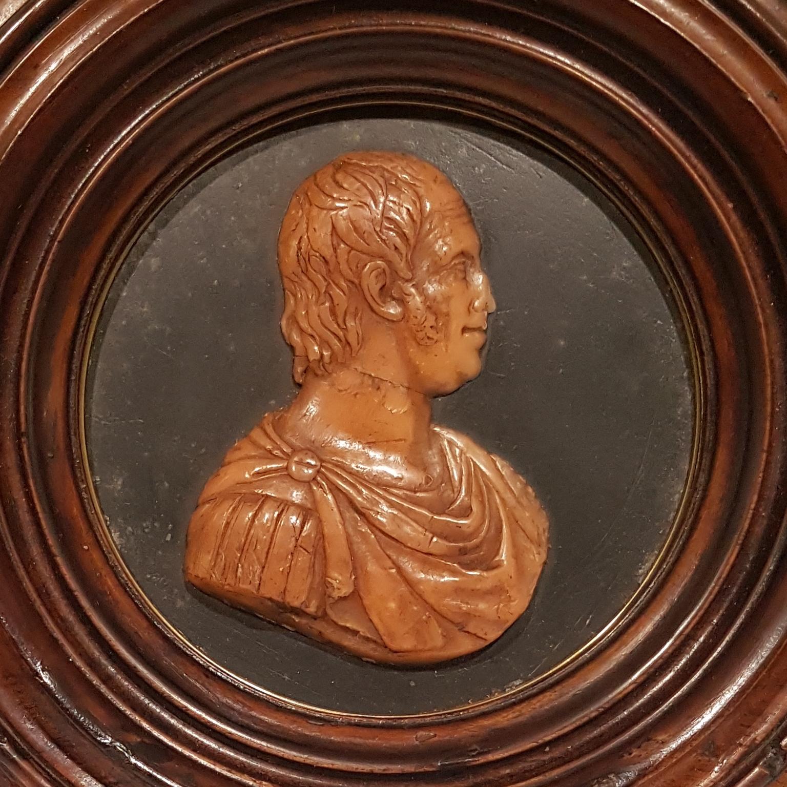 Italian Bas Rilief with Profile of Ferdinando IV Borbone, 19th Century For Sale