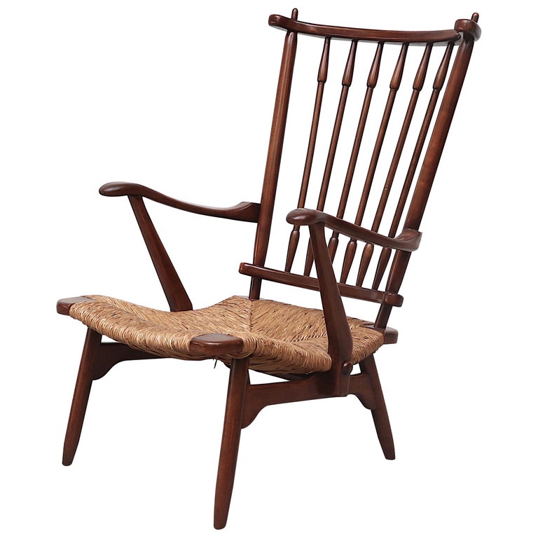 Bas Van Pelt Style Low Back Lounge Chair with Rush Seat at 1stDibs |  pelting sub with chairs, bas van pelt chair