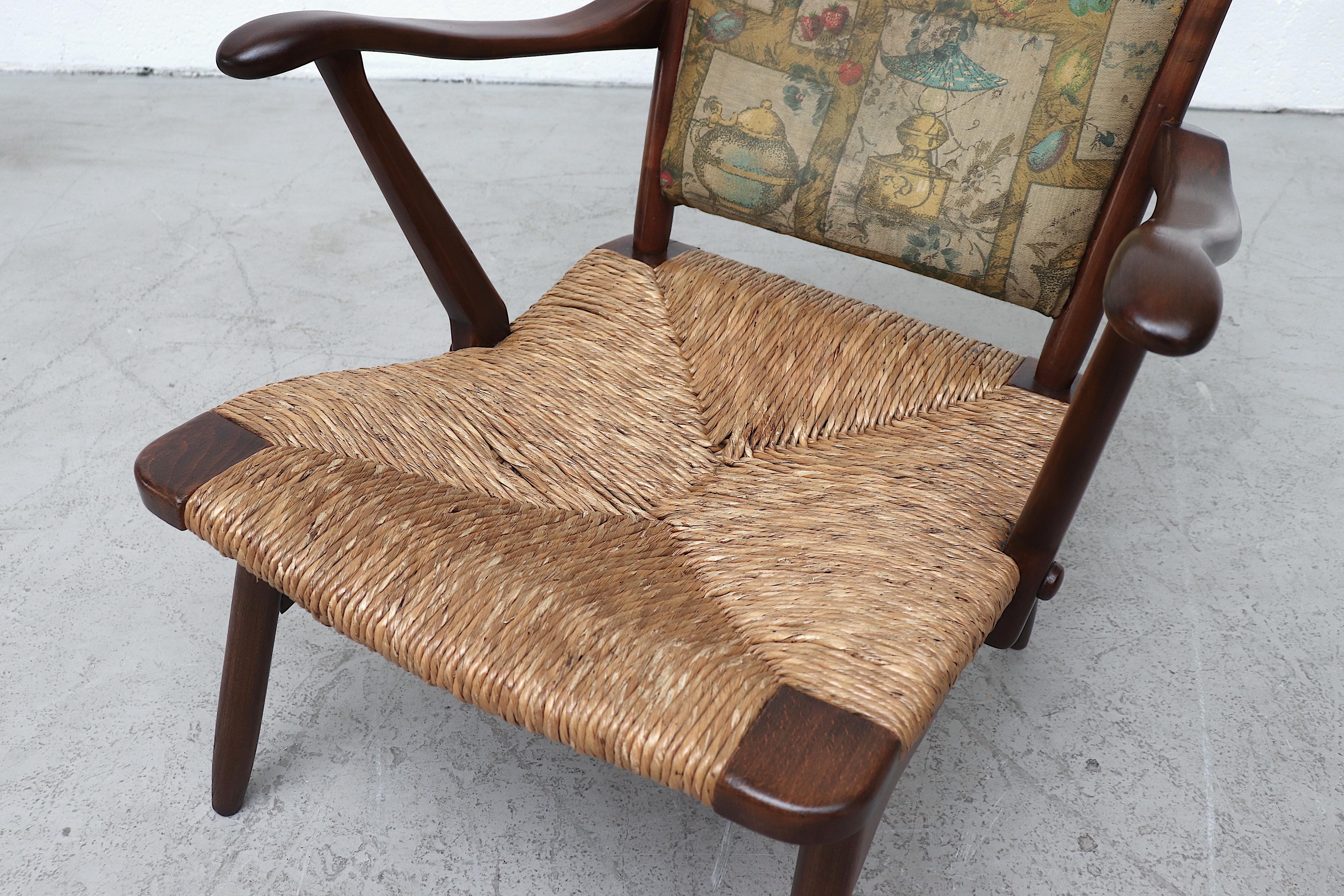Bas Van Pelt Style Low Back Lounge Chair with Rush Seat 2