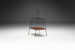 Bas Van Pelt Black Lacquered Metal Magazine Rack, Netherlands, 1950s