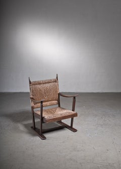 Bas Van Pelt Early Oak and Papercord Chair, Netherlands, 1920s