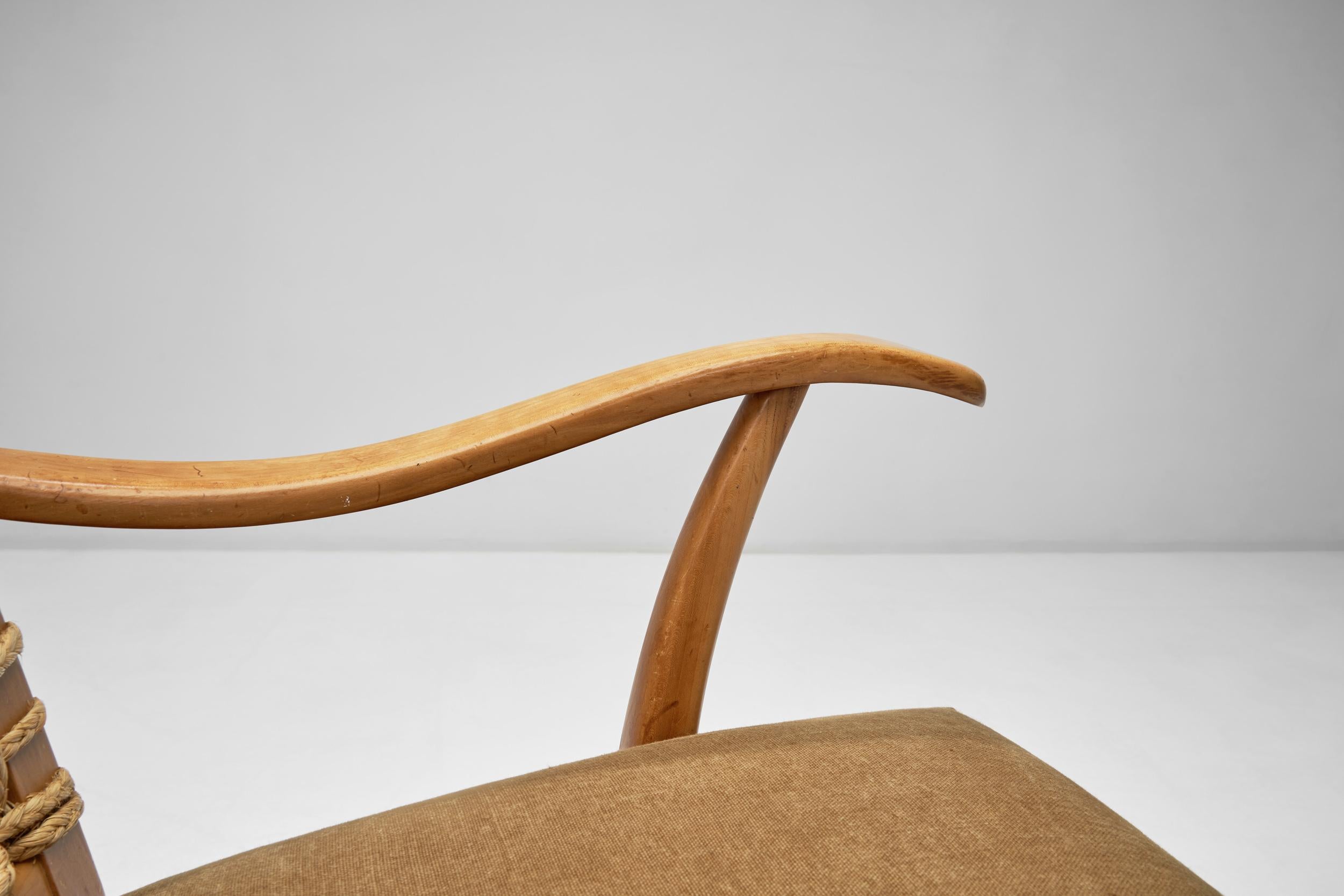 Bas Van Pelt Easy Chair in Wicker for My Home, The Netherlands Mid-20th Century For Sale 5