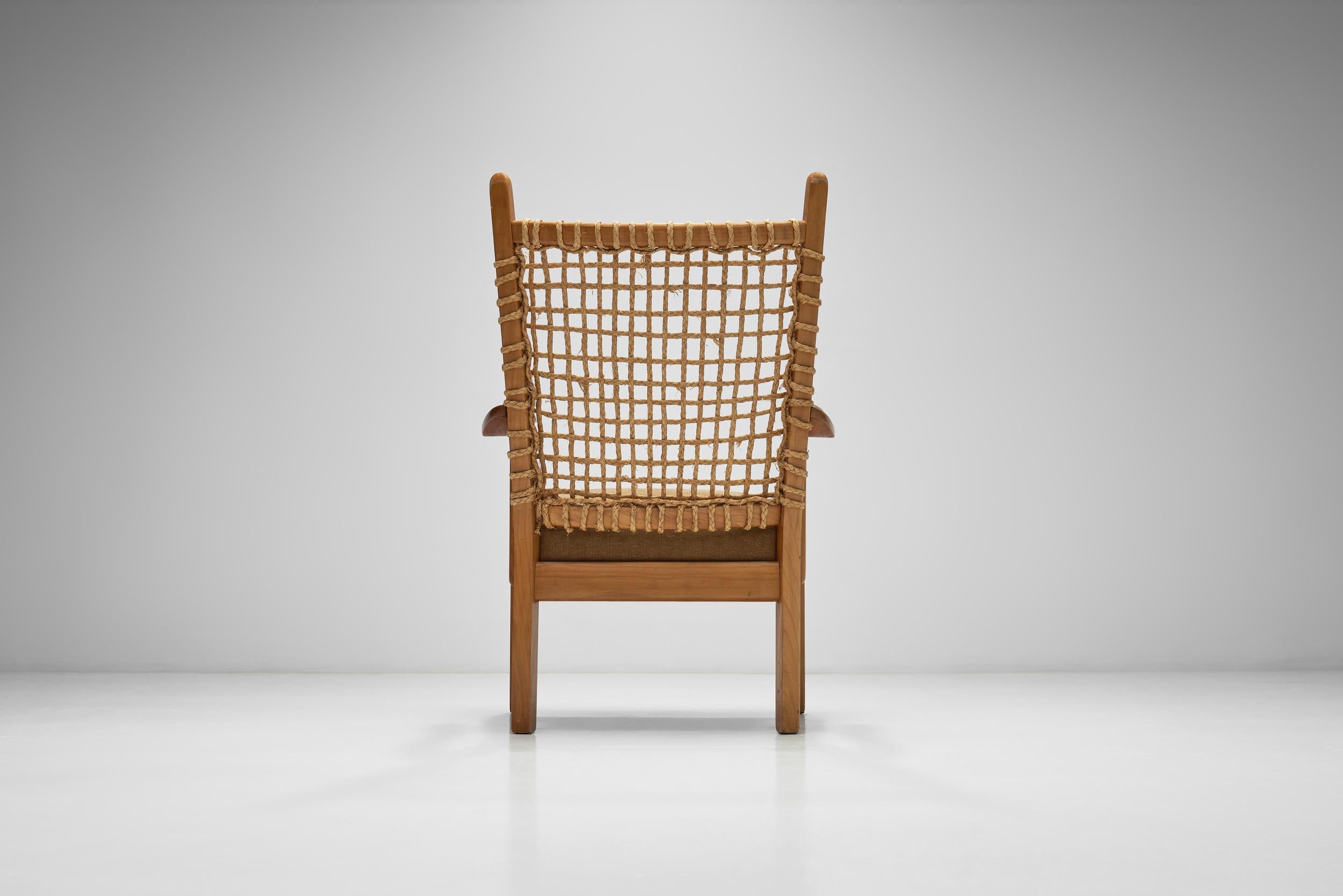 Bas Van Pelt Easy Chair in Wicker for My Home, The Netherlands Mid-20th Century For Sale 8