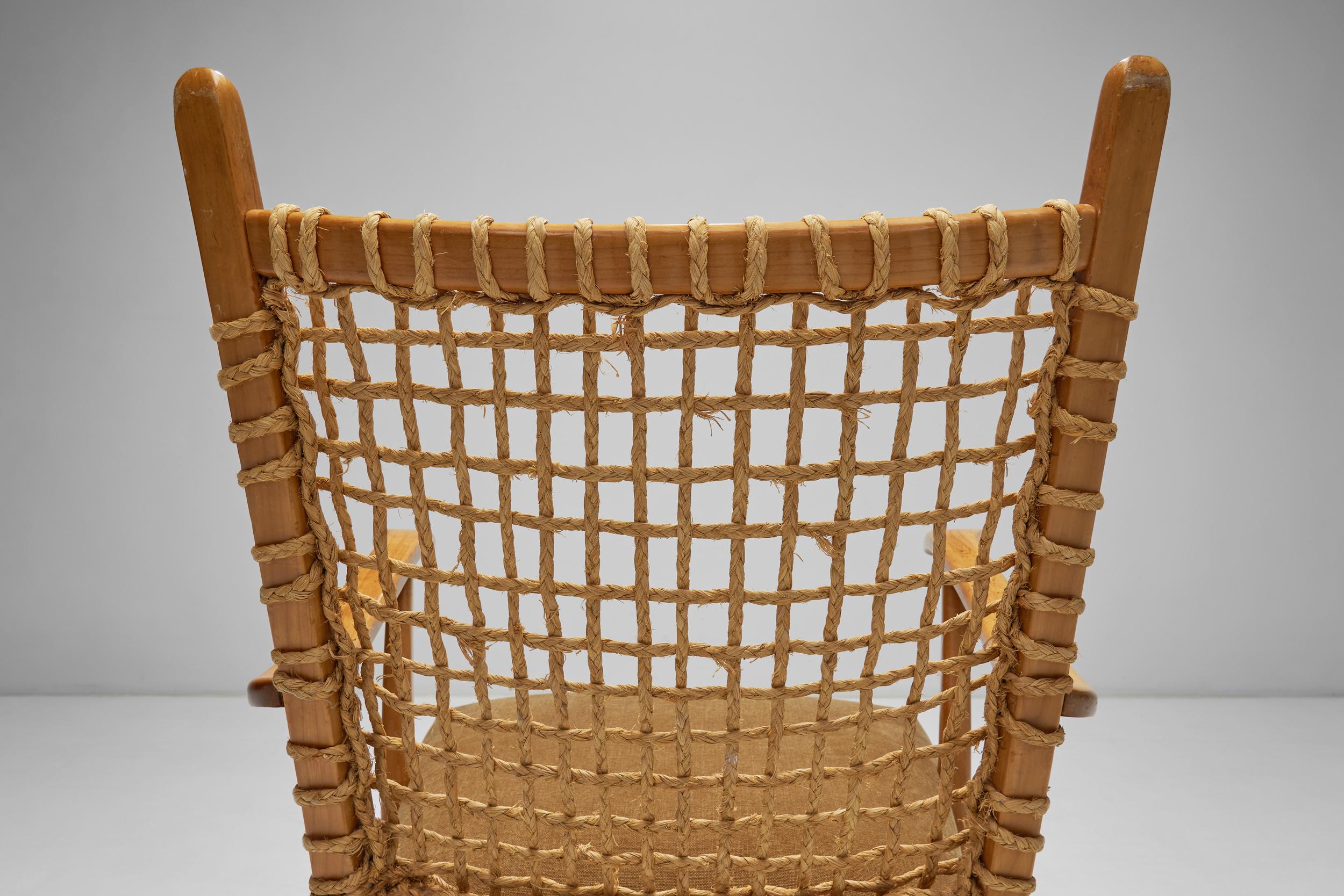 Bas Van Pelt Easy Chair in Wicker for My Home, The Netherlands Mid-20th Century For Sale 9